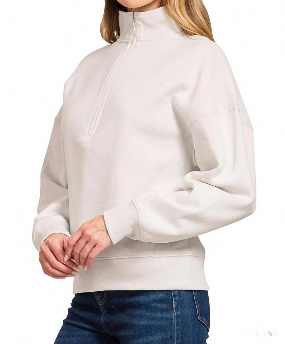 NEW ZENANA amanda's must have pullover sweatshirt in bone